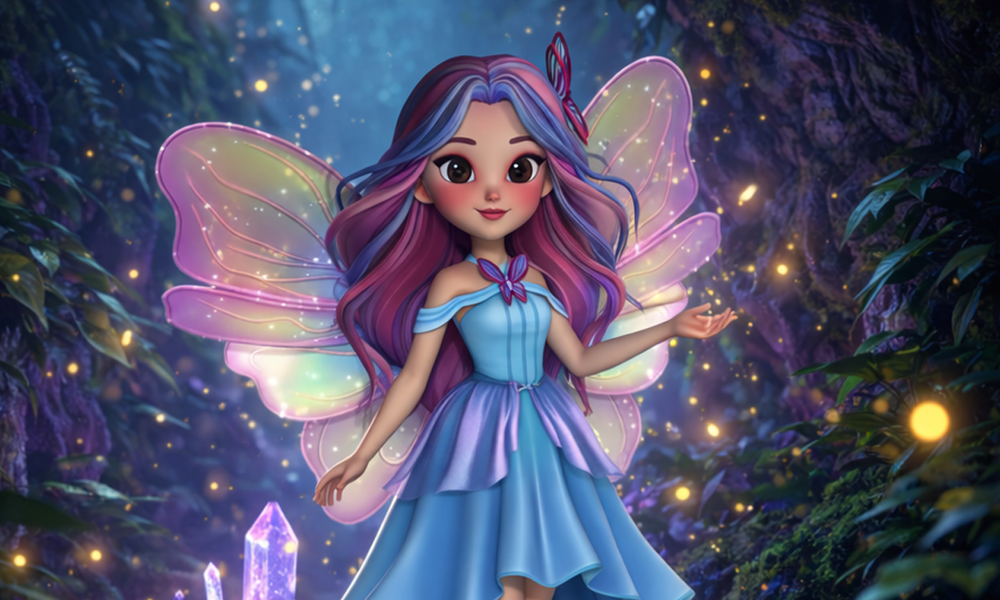 Ellie the Fairy in her magical forest